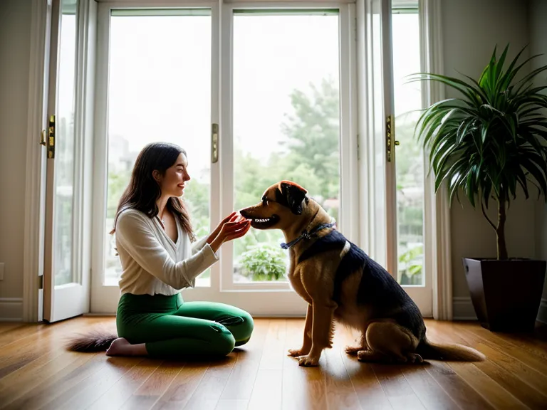 Behutsame Berührung an der Schulter eines Hundes beim Cooperative-Care-Fellpflegetraining