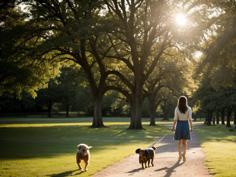 Abendlicher Spaziergang mit Hund im kühlen Schatten – entspanntes Berliner Hundeleben im Sommer