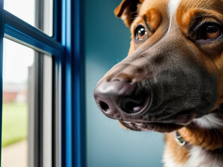Ressourcenverteidigung beim Hund: Mischling hält blauen Marker im Maul während des Aus-Trainings