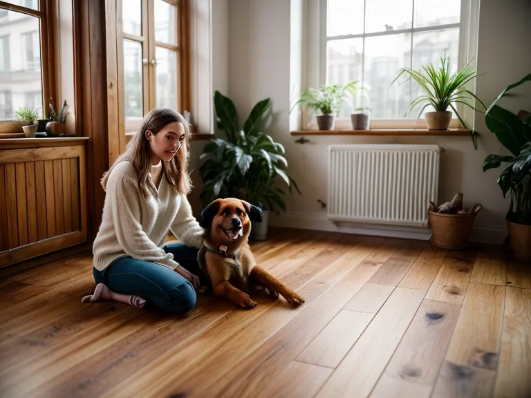 Indoor-Spiele für Hunde: Mischlingshund arbeitet konzentriert an einer Denkaufgabe im Wohnzimmer