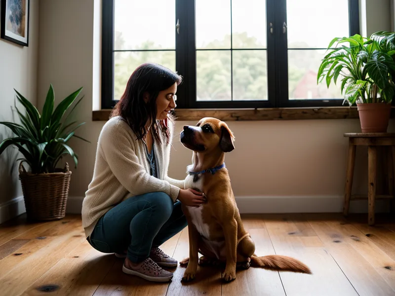 Hund liegt ruhig unter dem Tisch in einem Café in Berlin – Restaurant-Training für Hundeerziehung-Anfänger