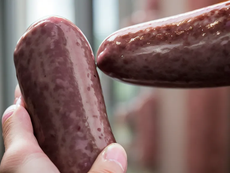 Hand hält Leberwurst als Belohnung beim Rückruftraining mit dem Hund