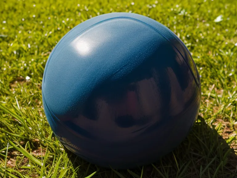 Blaues Hundespielzeug im Gras, gut sichtbar für den Mischlingshund