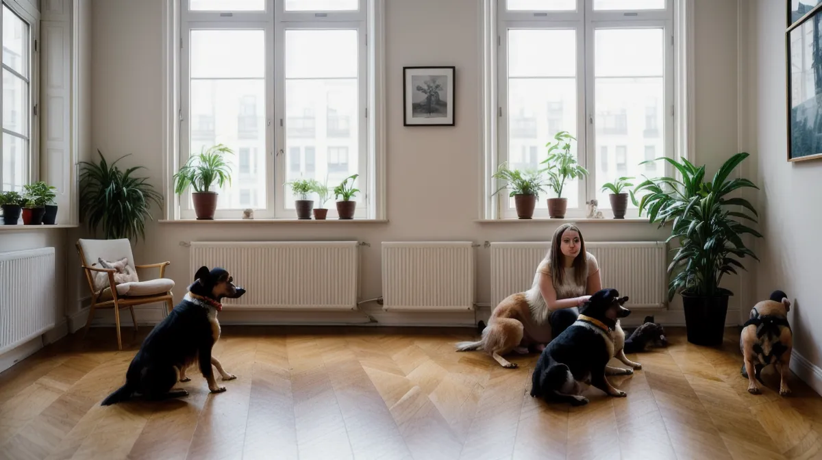 Impulskontrolle beim Hund trainieren in Berlin: Hundehalterin übt mit ihrem Mischling geduldiges Warten