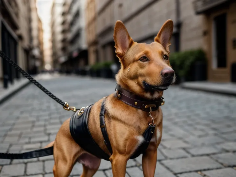 Impulskontrolle beim Hund: Nahaufnahme einer straffen Leine im Berliner Alltag, kurz bevor der Hund sich beruhigt