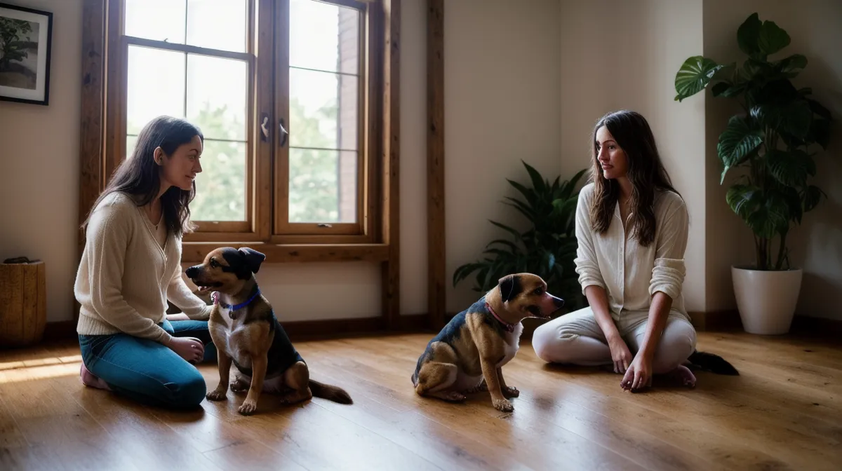 Online Hundetraining Test: Grafikdesignerin trainiert Mischlingshund in Berlin